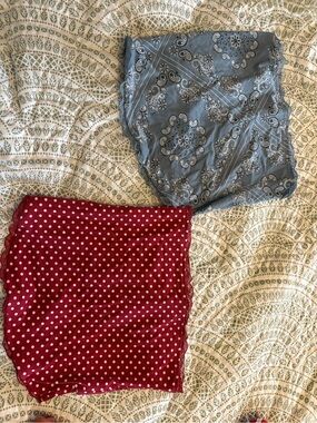 Wild Fable Polka Dot and Blue Paisley Strapless Shirts - Medium